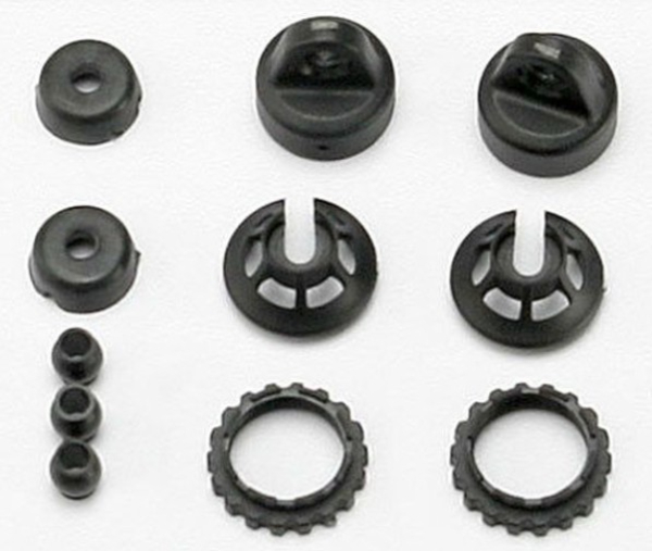 TRX7065 Federteller und Clips für GTR 1/16 Dämpfer (2)